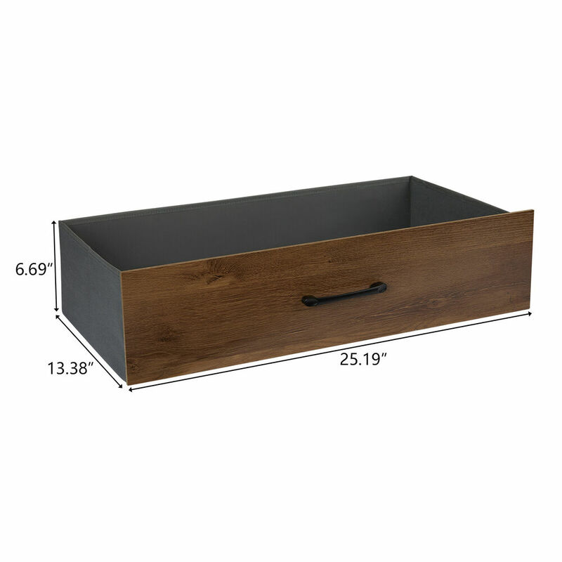 3 Tier Wood Dresser for Bedroom Storage Tower Storage Dresser w/ 6 Fabric Drawer