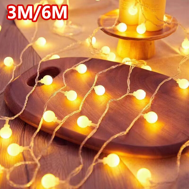 2M 5M 10M Balls LED Fairy String Lights batteria USB Operated Wedding Holiday Christmas Outdoor Room Garland Decoration