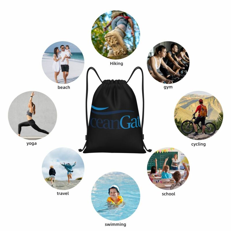 Vintage OceanGate Safety Technician Portable Drawstring Bags Backpack Storage Bags Outdoor Sports Traveling Gym Yoga