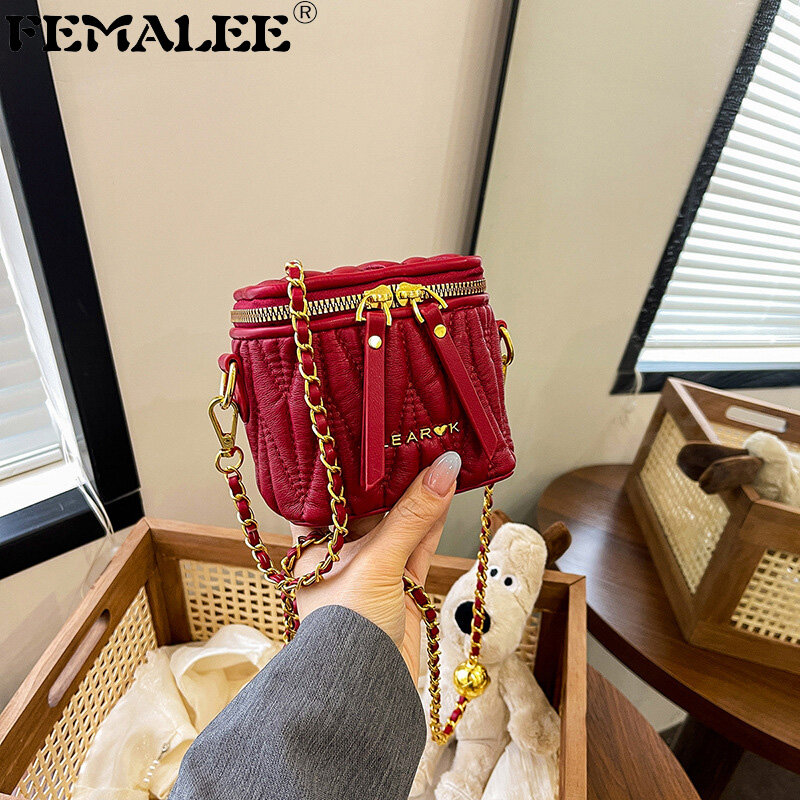 حقائب هدايا من الجلد FEMALEE ، حقيبة تغليف خيطية ، حقائب كتف سلسلة زفاف ، مفاتيح عيد مبارك ، صندوق أحمر الشفاه ، حقيبة يد صغيرة
