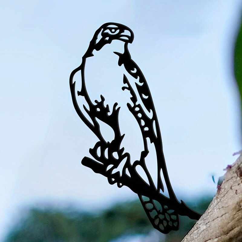 صقر معدني صورة ظلية طيور من الريش ، ديكور ريفي للمنزل والحديقة في الهواء الطلق ، هدية تدفئة المنزل لحفلة الحديقة ، 1 روض