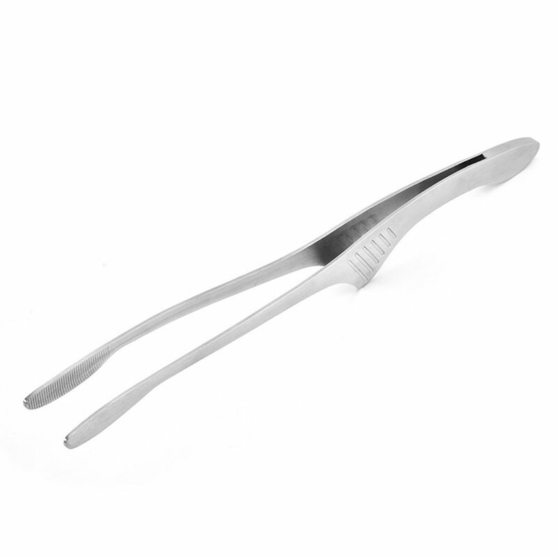 Stainless Steel Cooking Accessories Food Pliers Barbecue Supplies Silver Long BBQ Tongs Straight Tweezers Food Clip