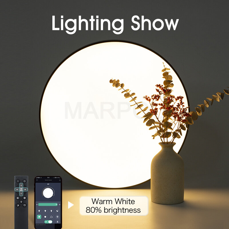 Marpou Smart Plafondlamp Led Lamp Voor Slaapkamer Plafond Verlichting Met Afstandsbediening Dimbare Led Verlichting Voor Woonkamer