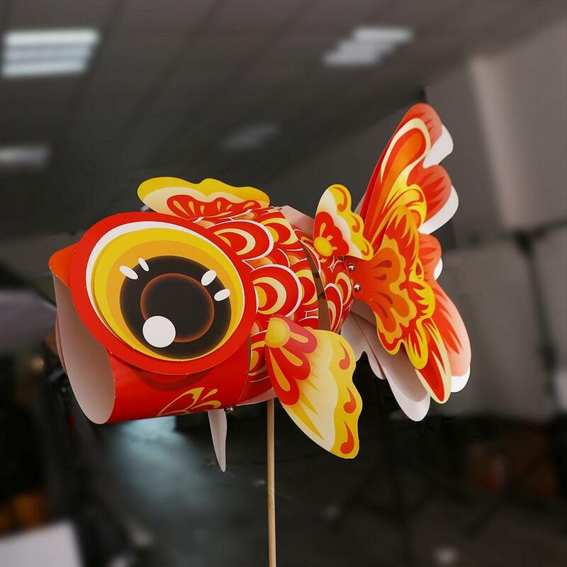 Подвесной фонарь «сделай сам» в виде золотой рыбки, китайский светящийся миди-осенний светящийся Фонарь ручной работы, трехмерные детские подарки