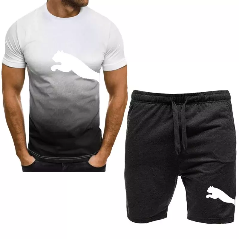 Herrenmode Sportswear, kurz ärmel ige T-Shirts und Shorts, schnell trocknend, 2 Stück, Sommer, Neuheit 2024