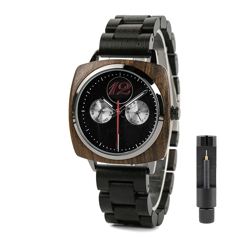 A unisex wooden quartz watch with an adjustable strap that is the best birthday/anniversary gift for both men and women