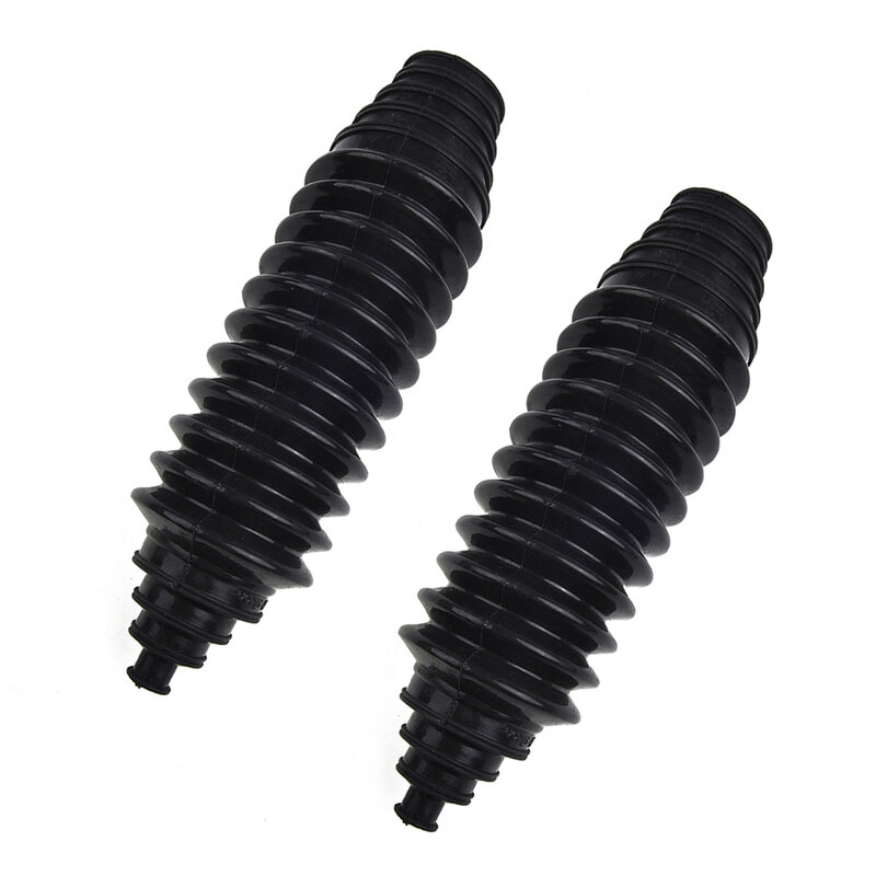 Black Silicone + Metal 23x6 Cm (9.06x2.36 Inches) 2 * Gaiter Pinion Boots (Long)  6 *Cable Ties  2 Sets Of Clamps
