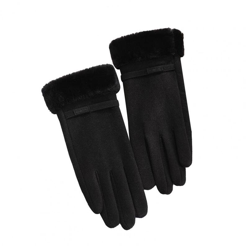 Guantes de ciclismo para mujer, 1 par de guantes gruesos y lavables a prueba de viento, para deportes de invierno