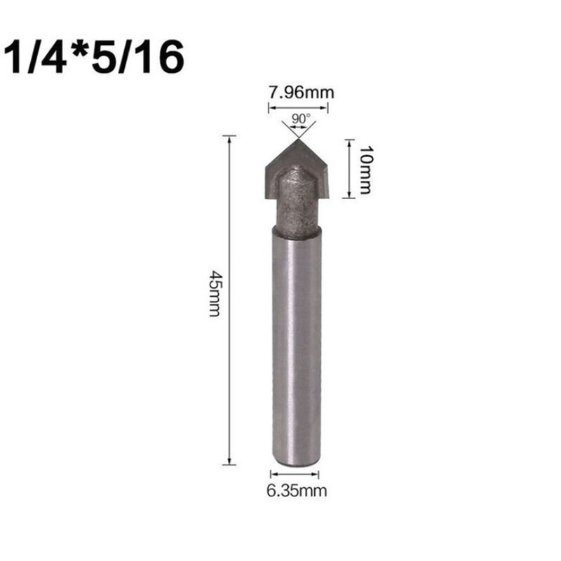 1PC 1/4 Inch Shank 90 Degree V Type Groove Milling Cutter End Mill Router Bit Set CNC Engraving Drill Bits For Cutting Slotting