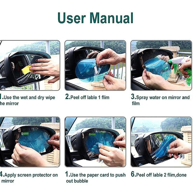 2 teile/satz Auto regens ichere Folie Rückspiegel schützende regen feste Anti-Fog wasserdichte Film aufkleber