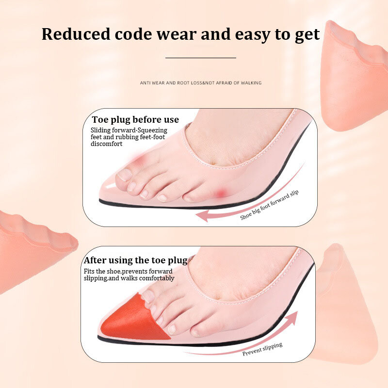 Pu Foam Toe Plug Insert for Men Women Soft Anti-wear Toe Filled Insole High Heels Pain Relief Protector Adjustable Half Size Pad