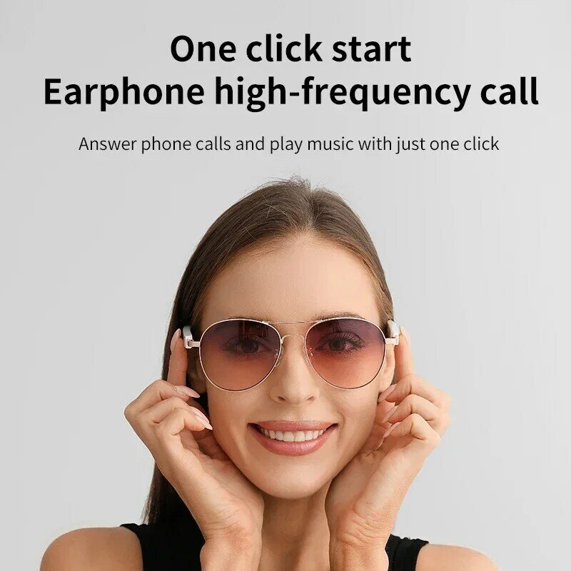 Ai แว่นตาอัจฉริยะใส่เสียงผ่านบลูทูธแว่นตากันแดดอัจฉริยะชุดหูฟังบลูทูธแบบไร้สายระบบนำทางด้วย UV400การโทรออกเพลง