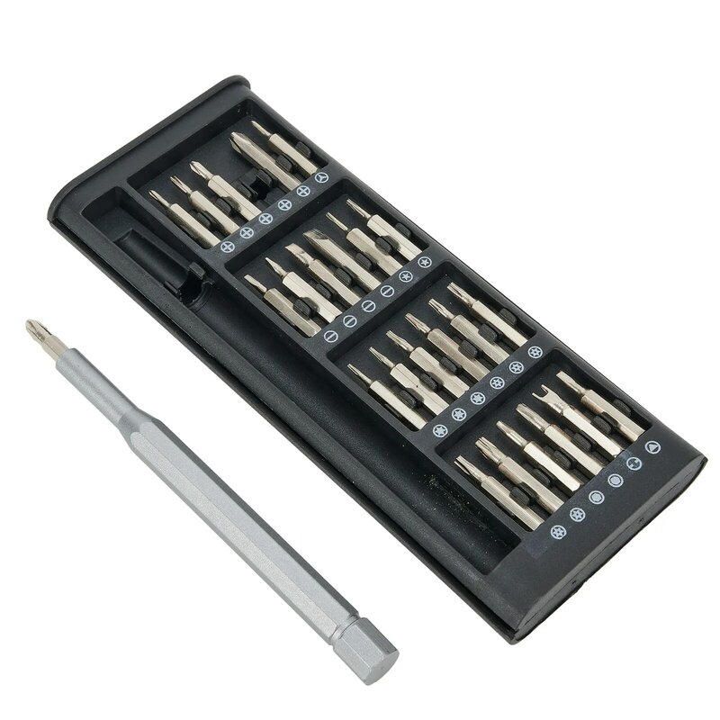 Набор инструментов для ремонта прецизионных отверток с алюминиевой ручкой и 25 сменными насадками