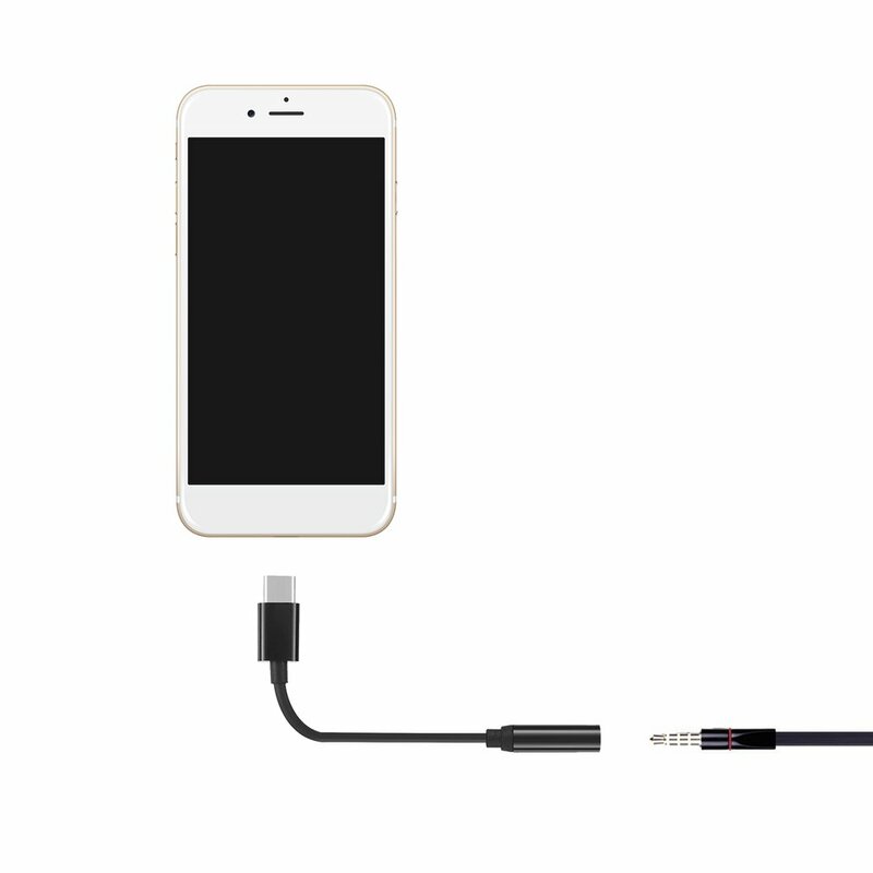 Universal tipo C para fone de ouvido cabo adaptador, USB 3.1 tipo C, USB-C, macho para AUX, áudio, fêmea Jack para telefones, fones de ouvido, 3,5 milímetros