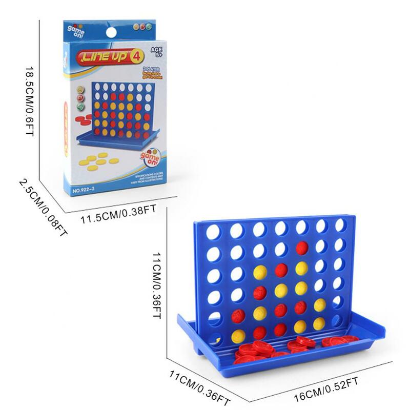 Mainan edukasi anak 4 In A Line Board, mainan Puzzle klasik papan permainan menyenangkan bepergian keluarga