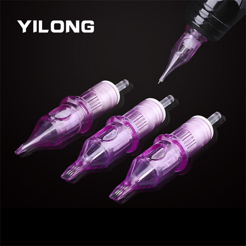 Yilong-agujas de tatuaje para Cartucho, agujas desechables esterilizadas de seguridad para máquinas de tatuaje, agarres, Rl, Rs, Rm, M1, 10 piezas
