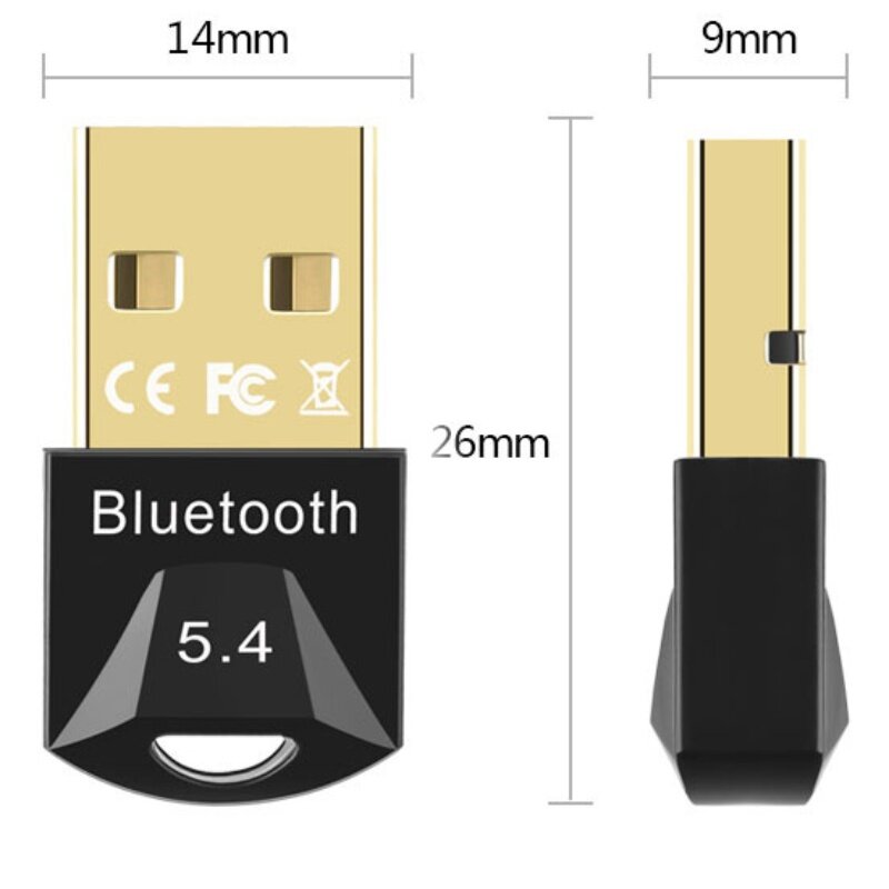 Adaptador USB Bluetooth 5,4, Mini receptor USB, transmisor inalámbrico, ratón, teclado, altavoz, receptor de Audio y música para PC y coche