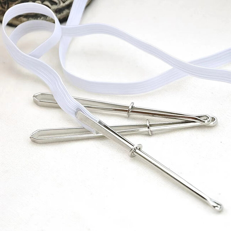 2 pezzi clip per indumenti in acciaio inossidabile cucito strumenti fai da te nastro elastico Punch punto croce infila indossare corda morsetto elastico