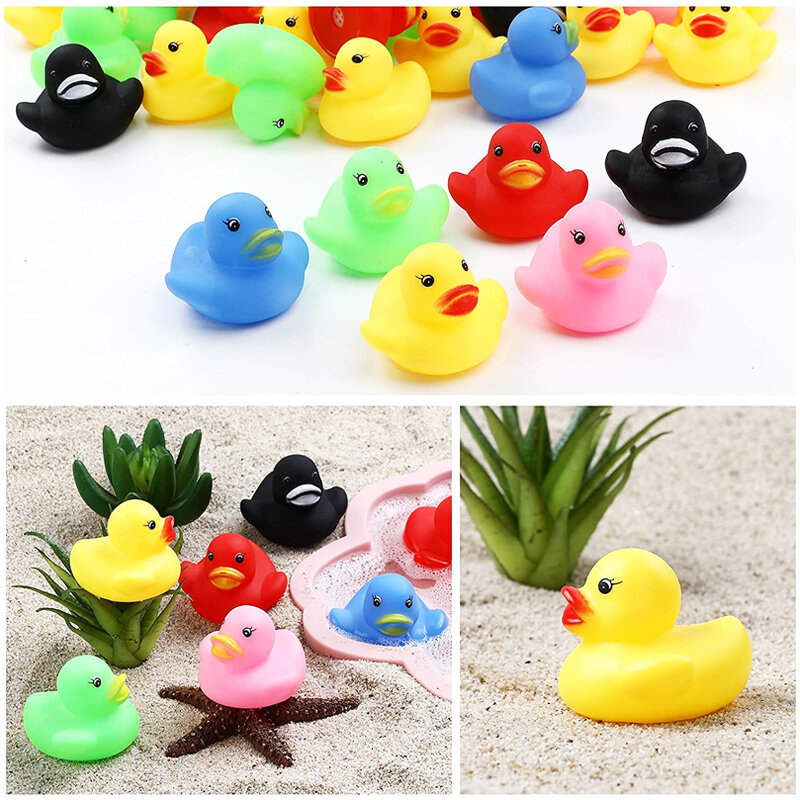 20/10pcs Baby Bath Toys Floating Squeaky Rubber Ducks Baby Shower Water Toys for Swimming Pool Party Toys Gifts Boys Girls