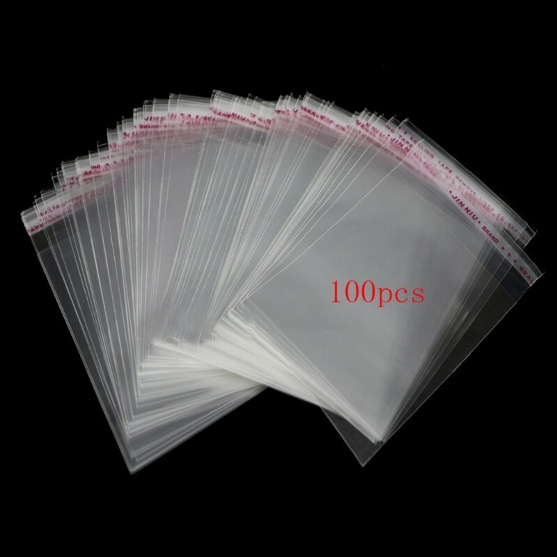 100 шт., самоклеящиеся прозрачные пластиковые пакеты 8x12 см 3,1x4,7 дюйма