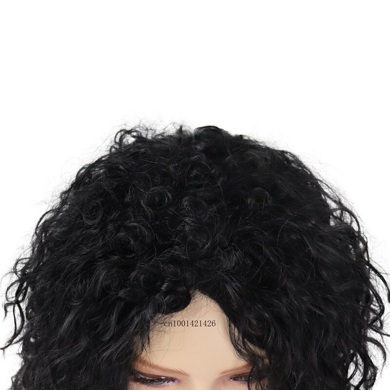 Black Women Wigs Long Wavy Synthetic Fiber Curly Wig Fluffy Style Cosplay Wigs Halloween Costume Party Dress Up Drag Queen Prom