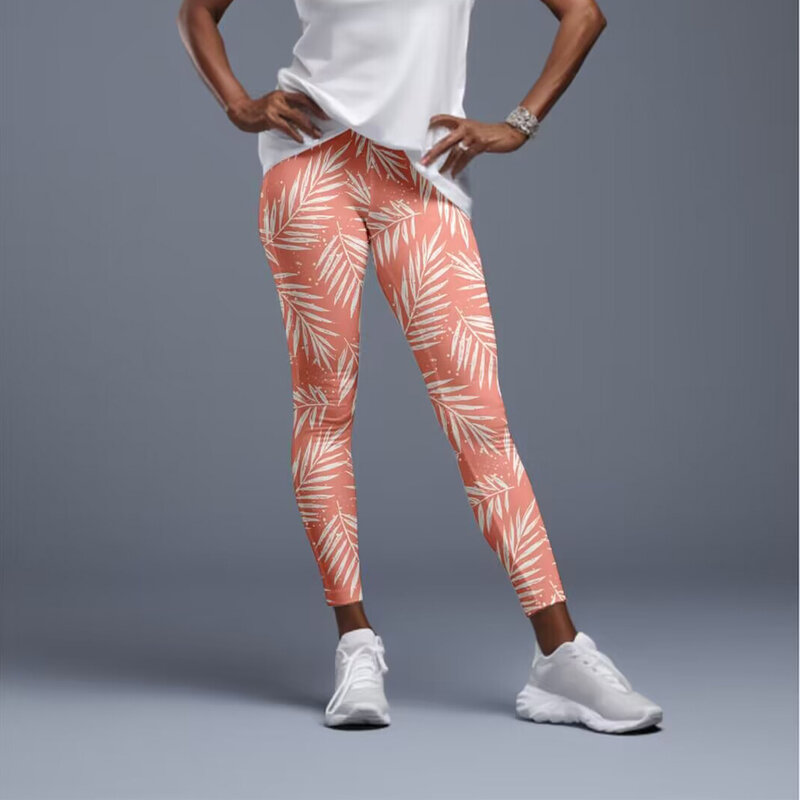 Letsznaleźć nowe przybycie damskie elastyczne spodnie z wysokim stanem moda z wysokim stanem 3D nadruk Fitness swobodnie seksowne legginsy Fitness
