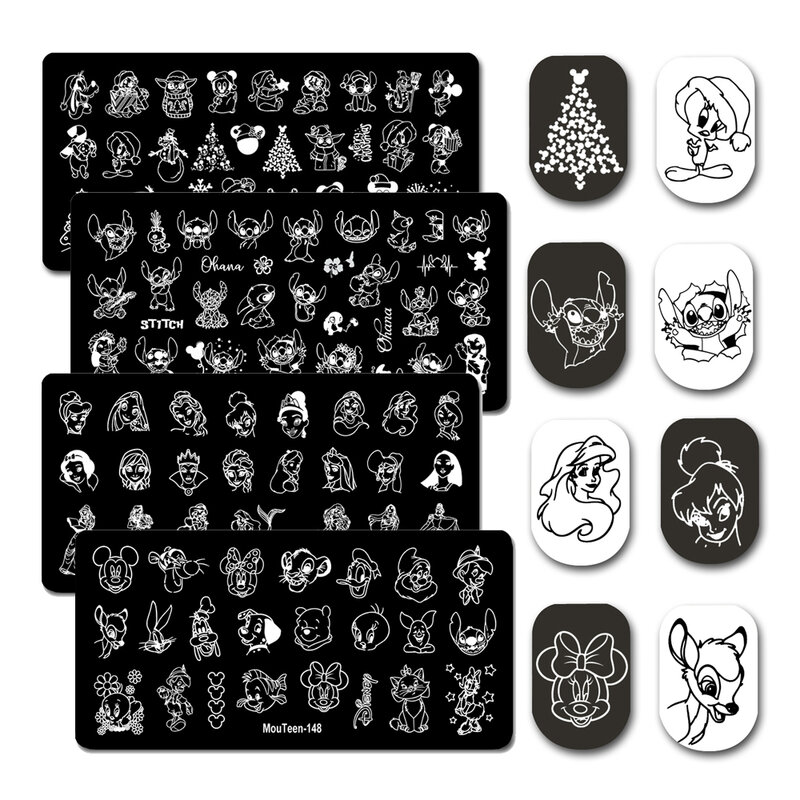 Mouteen Disney Cartoon Nail Stamping Plate All Cartoon Figure Disney Nail Stamp Plates #djh1