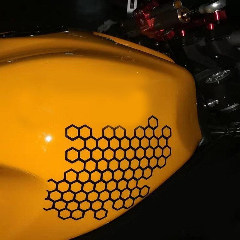 Impermeável Honeycomb Motocicleta Adesivo, Decalques Capacete, Adesivo Para-choques Criativo, Decalque Motocross