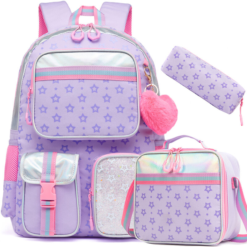 Meetbelify-mochila escolar multifuncional para niñas, bolso escolar con pentagrama impreso, bolsa de almuerzo y lápiz