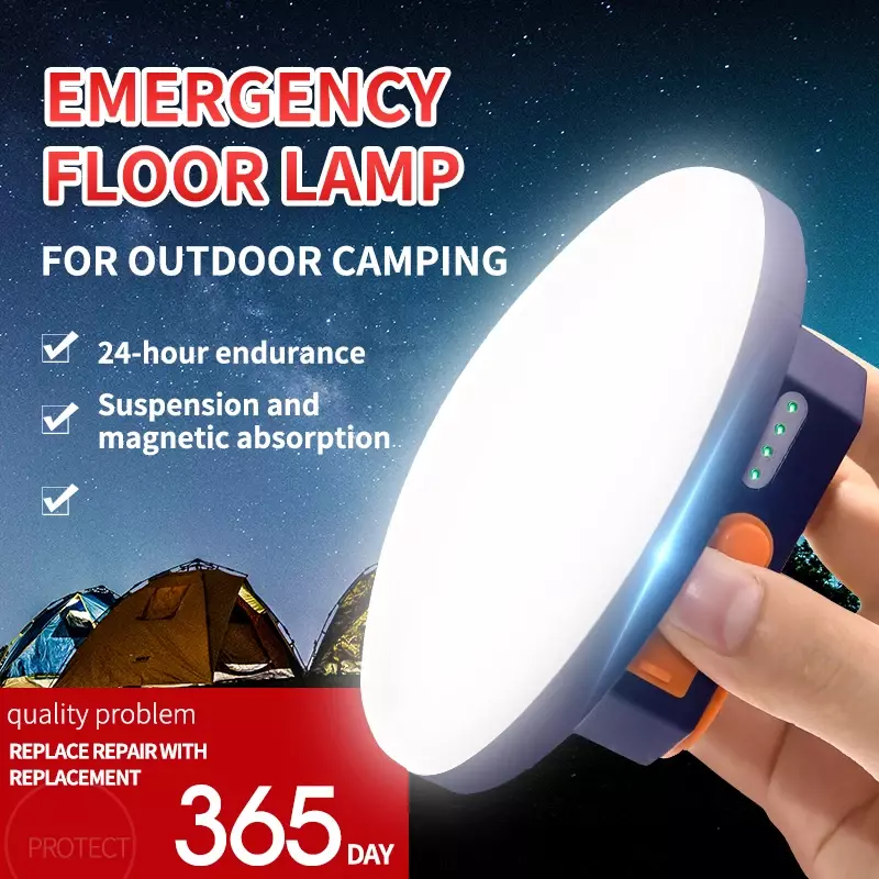 Luz LED recargable para tienda de campaña, linterna portátil de emergencia para el mercado nocturno, para acampar al aire libre, 4800mAh, para el hogar