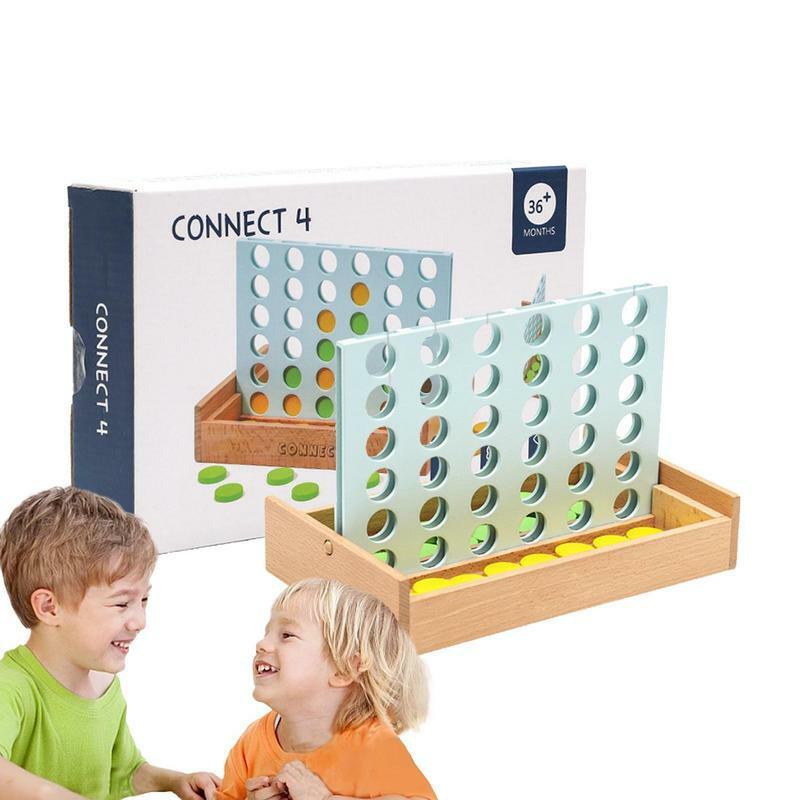 Kids Board Game 4 in a Line Game 2 Player Indoor Outdoor Educational Game Children's Classic Fun Foldable Line up 4 Toys for Kid