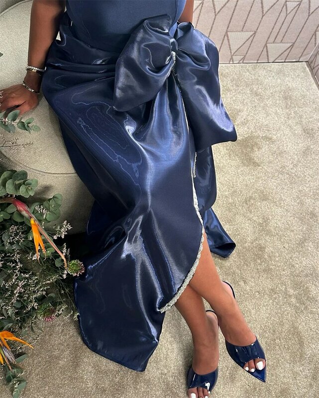Oisslec suknie balowe modna na jedno ramię dopasowana sukienka na imprezę do podłogi bez ramiączek z kokardą cekinowa wysokiej jakości formalna suknia wieczorowa