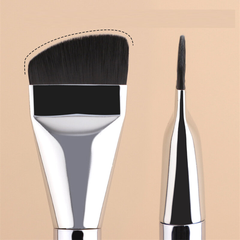 Ultra fino Foundation Brush, Traceless Concealer Brush, One Line Foundation Brush, Flat Contour Blending Brushes, Mask Tools, 2Pcs