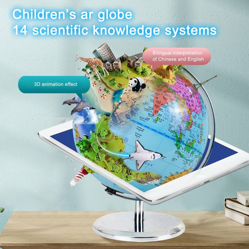3 em 1 mundo inteligente globo ar realidade aumentada globo interativo para explorar iluminado globo ar para crianças brinquedos de aprendizagem