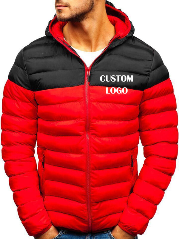 2024 Custom Logo Cotton Jacket Men's Autumn and Winter New Cotton Jacket Thickened Trendy Cotton Casual Jacket Men's Winter Coat