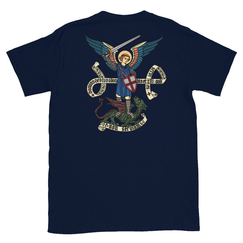 Camiseta de San Miguel Arcángel Camiseta de algodón para hombre, camisa de manga corta con cuello redondo, S-3XL