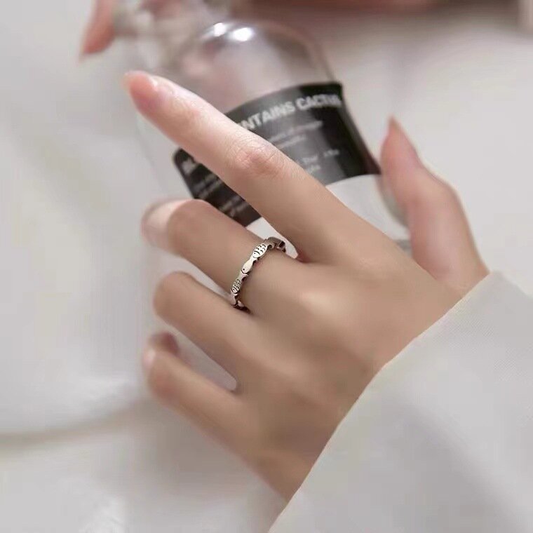 Vintage Silber Farbe Koi Ring Unisex Mode Offenen Ring Einfache Persönlichkeit Ring Bankett Schmuck Zubehör