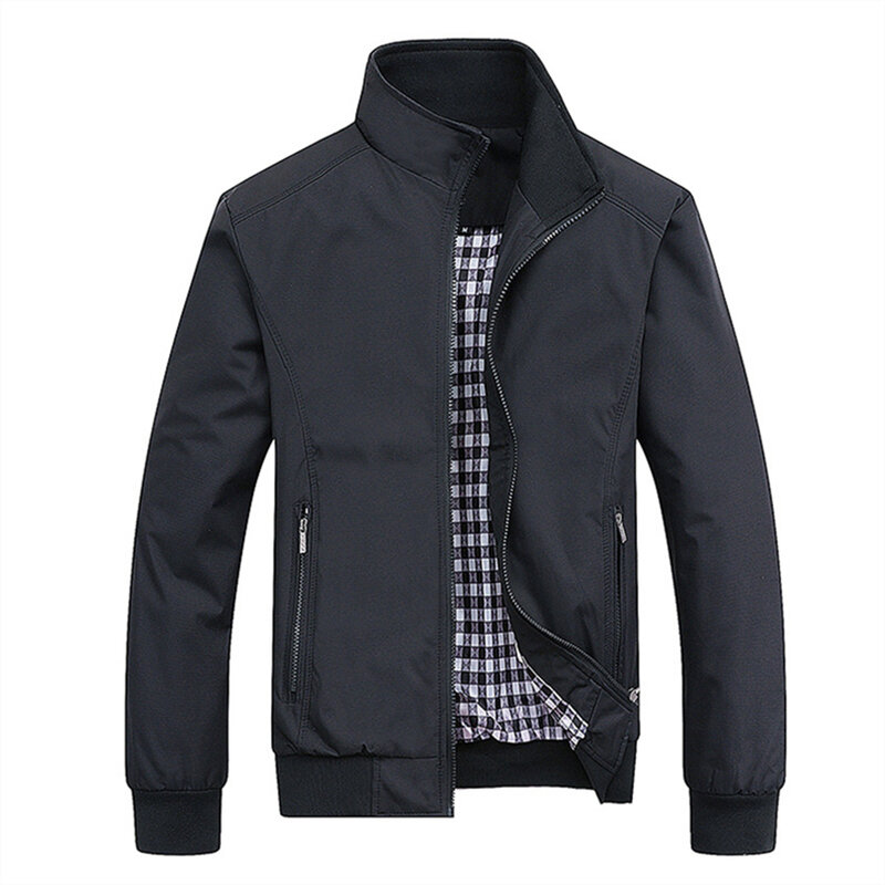 남성용 캐주얼 단색 봄버 재킷, 아웃웨어, 야구 오버코트, 6XL, 새로운 패션, 가을 재킷