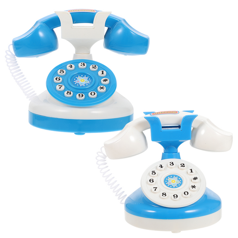 2 Pcs elettrodomestici telefono simulato simulato giocattolo telefonico cartone animato in plastica per bambini