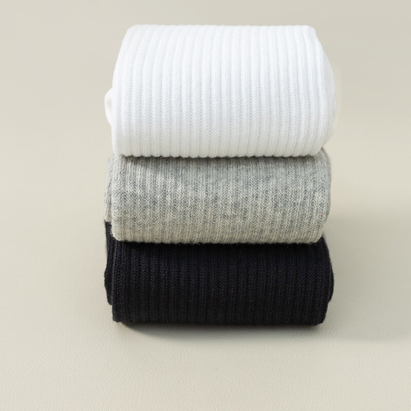 Calcetines de algodón para hombre y mujer, calcetín blanco de moda japonesa, suave y cómodo, talla libre 35-40, 1 par de calcetines largos informales
