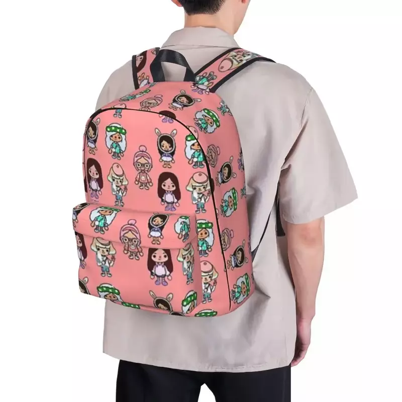 حقيبة ظهر مدرسية للحياة من توكا بوكا للأولاد والبنات ، حقيبة مدرسية بتصميم كرتون ، حقيبة كتف للكمبيوتر المحمول