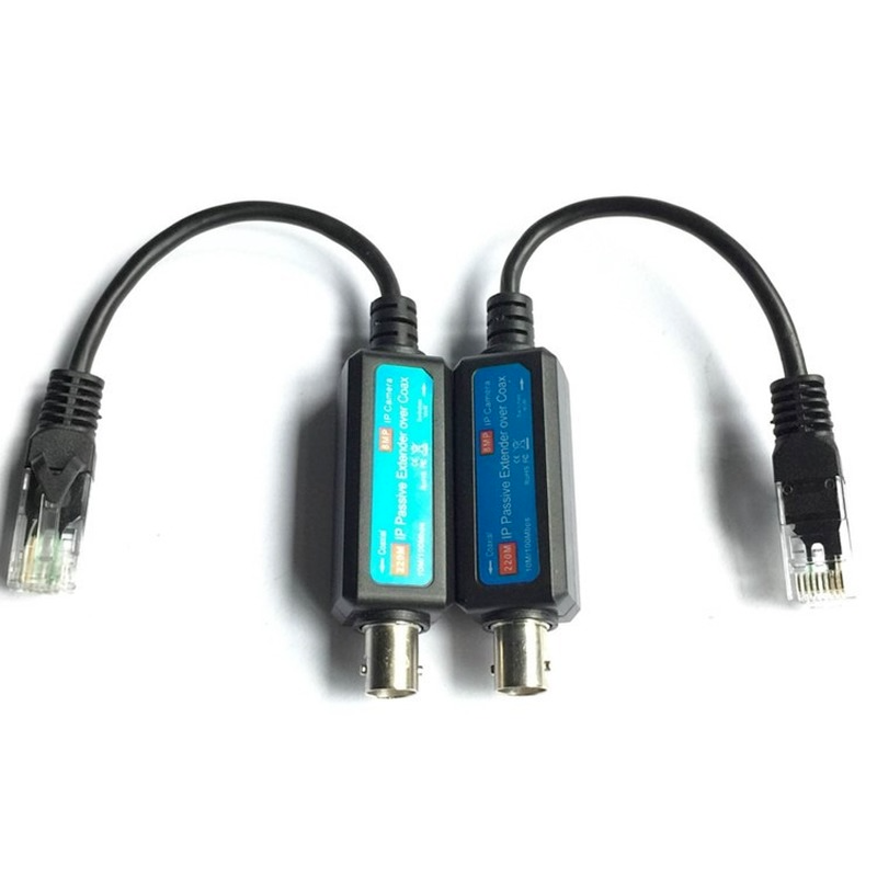 1 paia di telecamera IP Ethernet intrecciato passivo Extender trasmettitore cavi coassiali per telecamera di sicurezza IP NVR accessori
