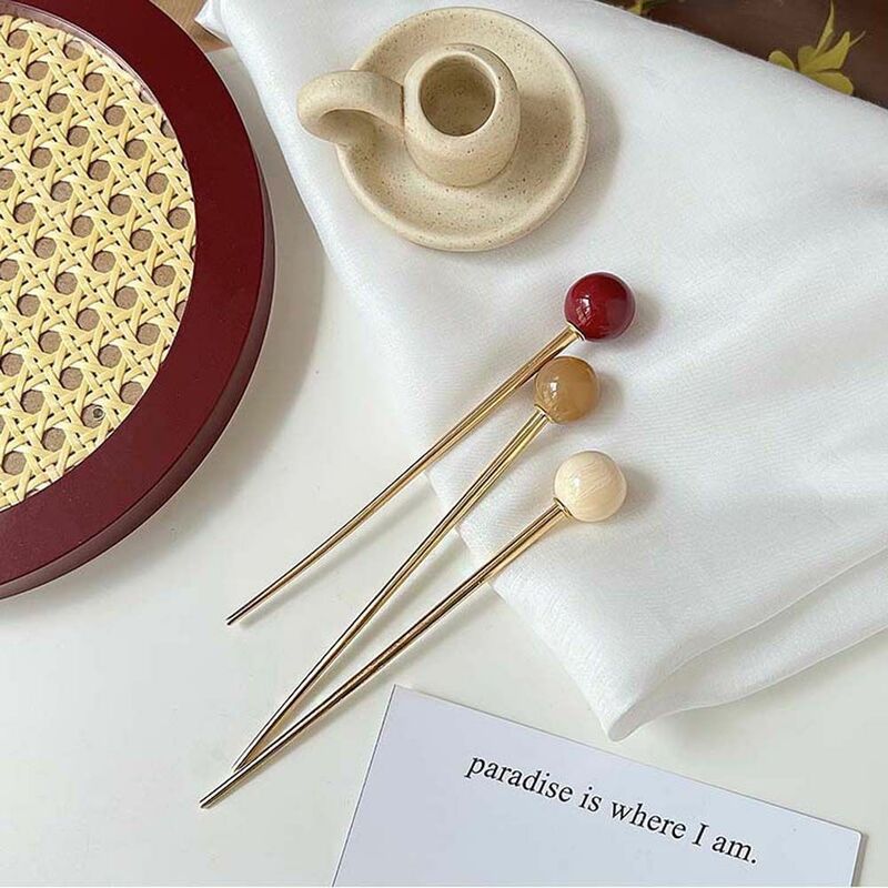 Beads Metal Hair Sticks Hairstyle Design Tool Ancient Style Hairpin Chinese Style Headwear Hanfu Hair Sticks Ancient Headwear