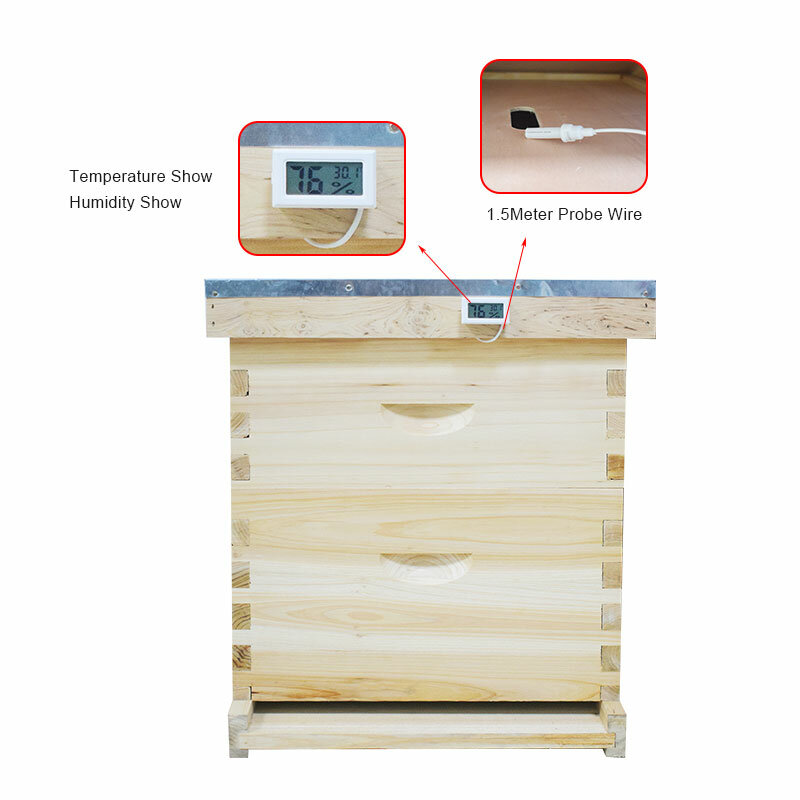BeekeepingมินิสะดวกดิจิตอลLCDเครื่องวัดความชื้นเครื่องวัดอุณหภูมิSENSORการตรวจสอบเครื่องตรวจจับควา...
