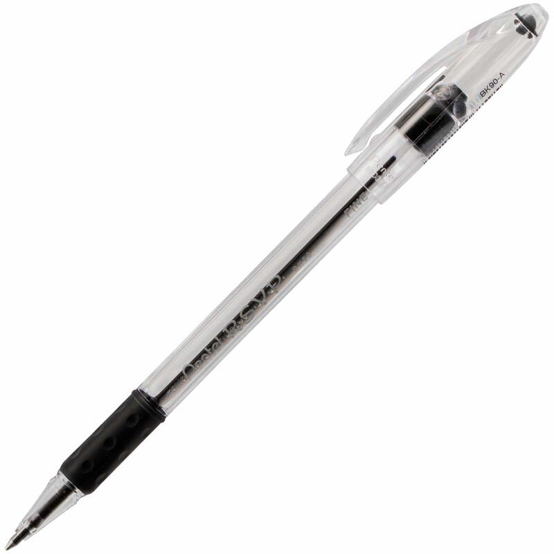 Penna a sfera Pentel RSVP, linea sottile (0.7mm), nera, confezione da 2