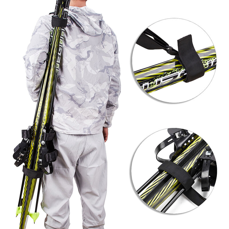 Correa de hombro ajustable para esquí y Snowboard, soporte de equipo de esquí, correas de transporte de mochila, poste de esquí, correa de nailon