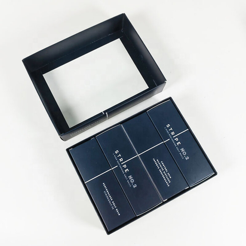 Własne Logo luksusowe matowe czarne diamentowe pudełka piłki golfowe opakowanie na prezenty z wewnętrznym pudełkiem