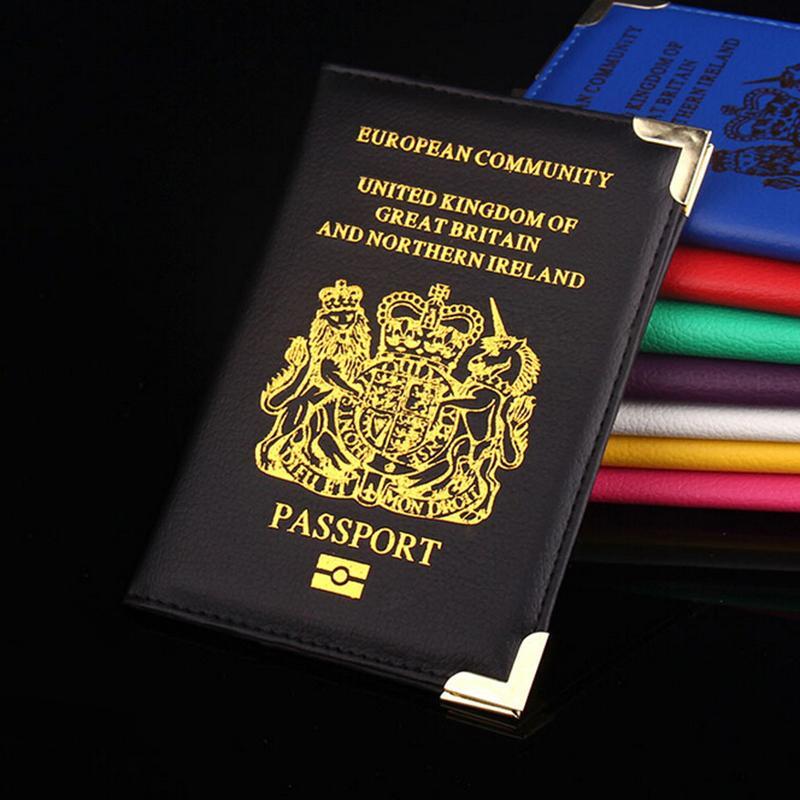Travel Wallet Passport Holder European United Kingdom PU Artificial Leather Protector Passport Bags Cover Porta Documentos