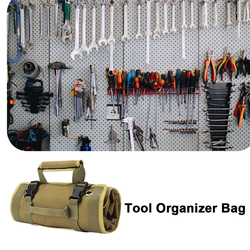 Tool Roll Organizer Multi Pocket Hanging Tool Roll Portable Tool Organizer Carrier Bag for Mechanic/Electrician/Motorcycle/Truck