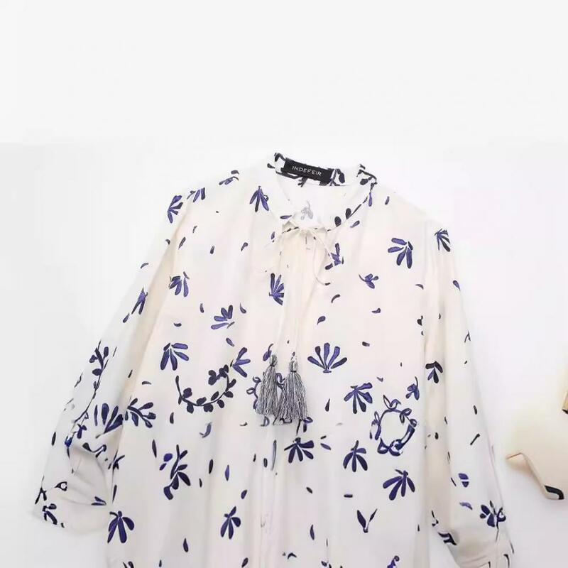 Женское винтажное мини-платье с рюшами, элегантное свободное Повседневное платье с длинным рукавом и буффами, лето 2024